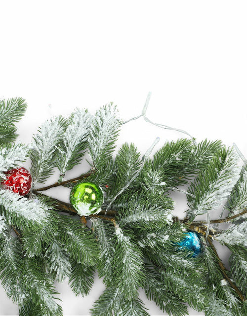 Load image into Gallery viewer, Chuangdi 9FT Flocked Cedar Garland with 50 LED Lights Frosted Pine
