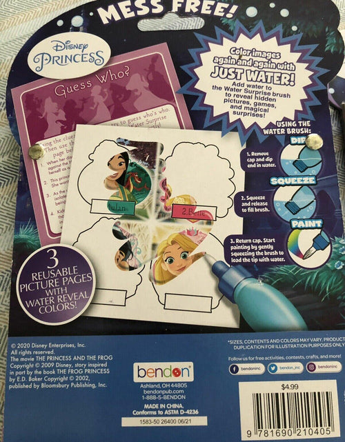 Load image into Gallery viewer, Disney Princess Imagine Ink Water Surprise Coloring Books 5-Count Hardcover
