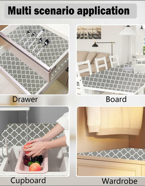 Load image into Gallery viewer, NCANBUS Non-Slip Kitchen Drawer Shelf Liner Grey 18in x 10ft Waterproof Washable
