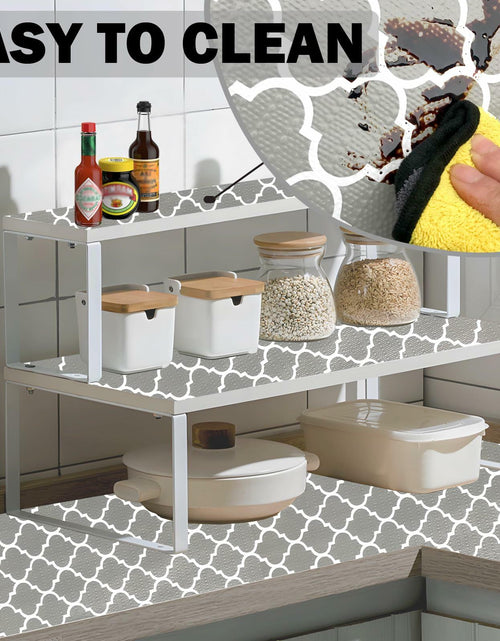 Load image into Gallery viewer, NCANBUS Non-Slip Kitchen Drawer Shelf Liner Grey 18in x 10ft Waterproof Washable
