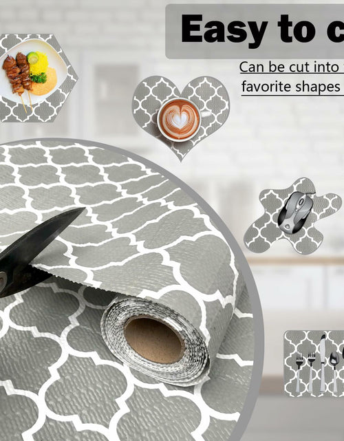 Load image into Gallery viewer, NCANBUS Non-Slip Kitchen Drawer Shelf Liner Grey 18in x 10ft Waterproof Washable
