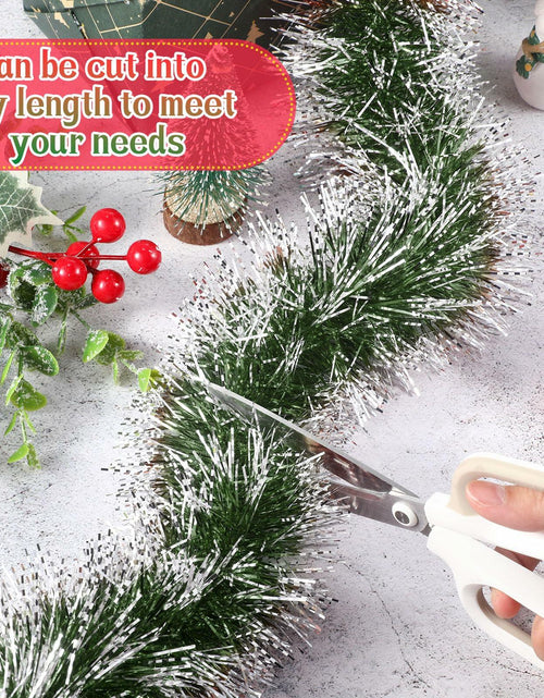 Load image into Gallery viewer, Hotop Christmas Tinsel Garland Frost Tip Metallic Streamers Green 164ft
