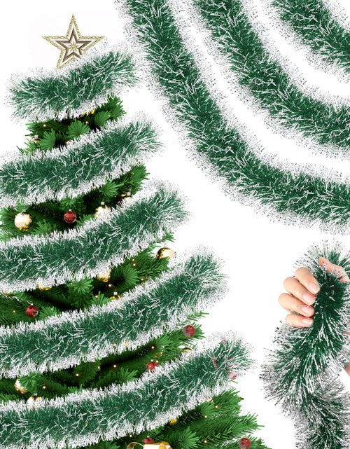 Load image into Gallery viewer, Hotop Christmas Tinsel Garland Frost Tip Metallic Streamers Green 164ft
