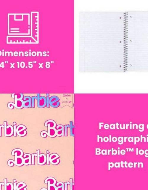 Load image into Gallery viewer, Yoobi Barbie Pink Composition Notebook With Pen 1 Subject 2024
