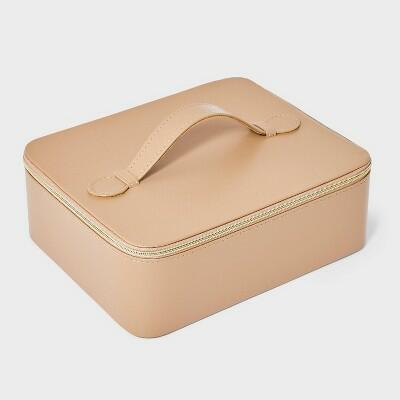 Load image into Gallery viewer, A New Day Travel Jewelry Box Brown with Mini Organizer Zip-Around
