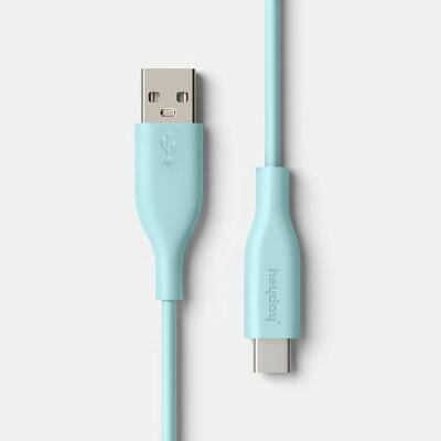 Load image into Gallery viewer, Heyday™ 6' USB-C to USB-C Silicone Cable Spring Teal Blue Charger
