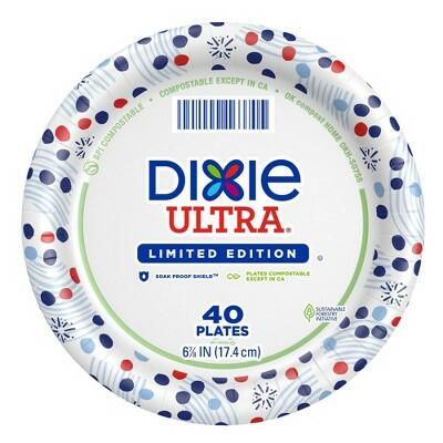 Load image into Gallery viewer, Dixie Ultra Plates 7" Americana 40ct Disposable Paper Dinnerware
