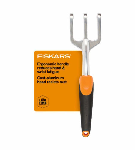 Fiskars Ergo Cultivator Heavy Duty Garden Tool with Hanging Hole 12"