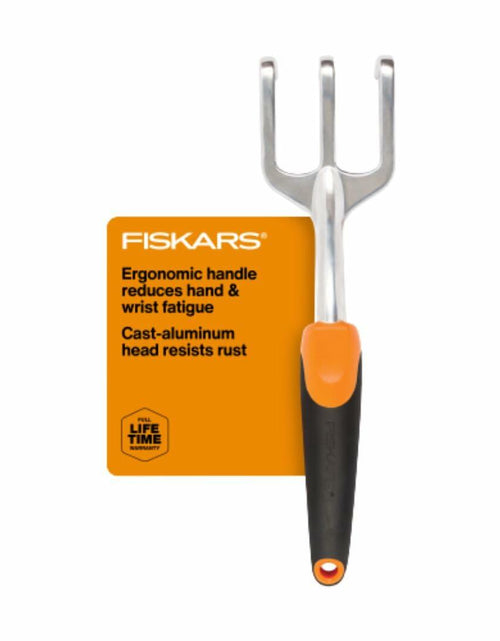 Load image into Gallery viewer, Fiskars Ergo Cultivator Heavy Duty Garden Tool with Hanging Hole 12"
