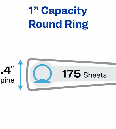 Avery Economy View 3 Ring Binder 1" Round Rings White (05760)