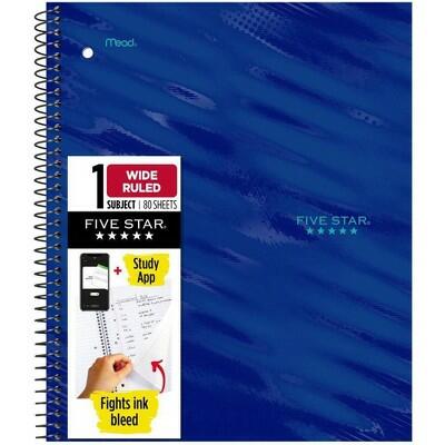 Load image into Gallery viewer, Five Star Active Subject Wide Ruled Notebook 80ct Blue
