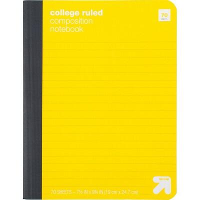 Load image into Gallery viewer, up&amp;up™ College Ruled Composition Notebook Yellow 7.5x9.75 70 Pages
