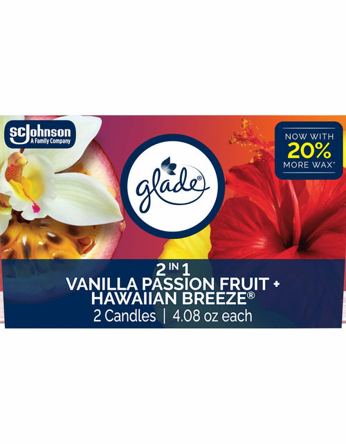 Load image into Gallery viewer, Glade 2in1 Scented Candle Jar Hawaiian Breeze &amp; Vanilla Passion 4.08oz 2 Ct
