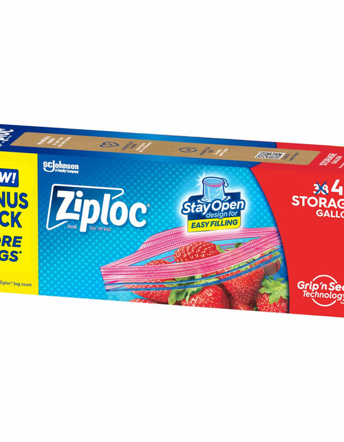 Load image into Gallery viewer, Ziploc Gallon Food Storage Bags Stay Open Stand-Up Bottom 42 Count
