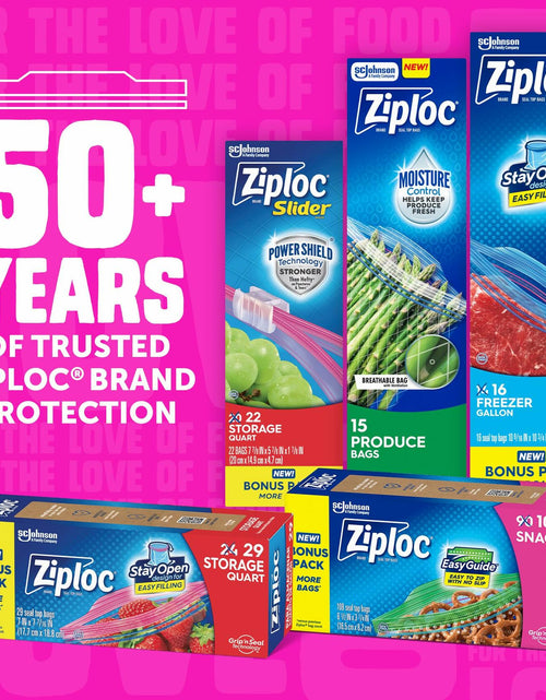 Load image into Gallery viewer, Ziploc Gallon Food Storage Bags Stay Open Stand-Up Bottom 42 Count
