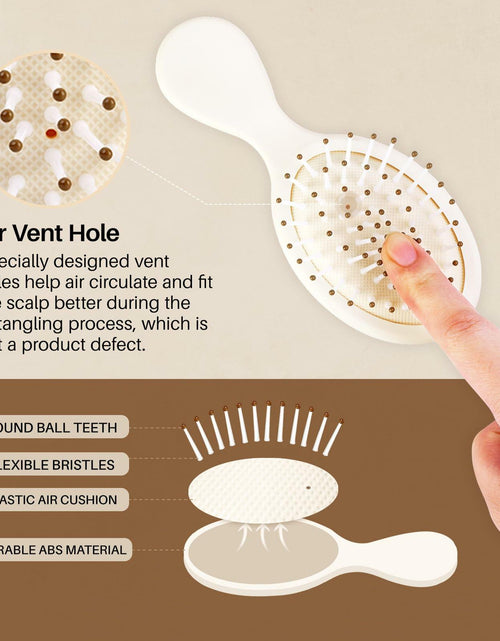 Load image into Gallery viewer, [Like New] RHOS Mini Hair Brush Travel Size Soft Bristles Beige 1 Pack
