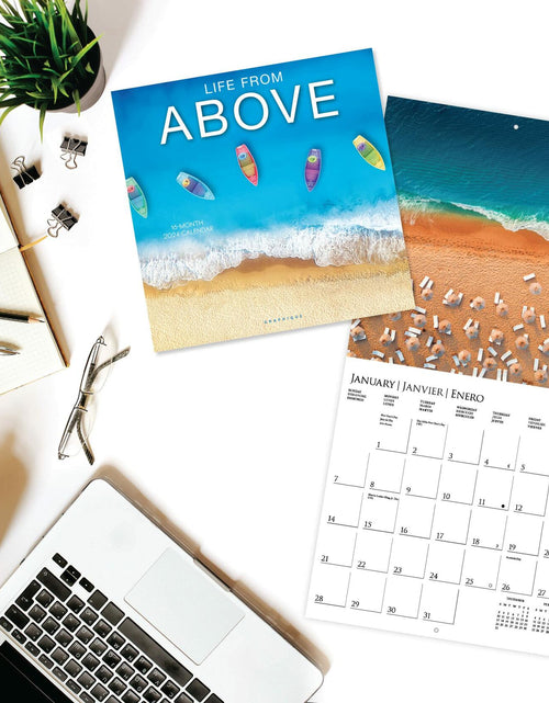 Load image into Gallery viewer, Graphique 2024 Life From Above Wall Calendar 12x12 Thick Paper Large Grid
