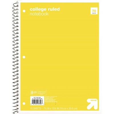 Load image into Gallery viewer, up&amp;up™ Spiral Notebook 1 Subject College Ruled 70 Pages 7.5x10.5 Yellow
