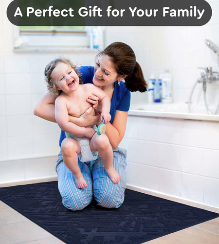 tchidio Soft Absorbent Non-Slip Bath Mat Rubber Backed Machine Washable