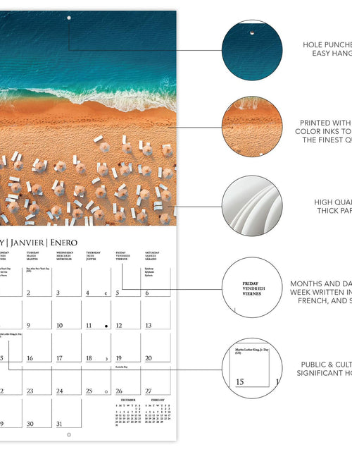 Load image into Gallery viewer, Graphique 2024 Life From Above Wall Calendar 12x12 Thick Paper Large Grid
