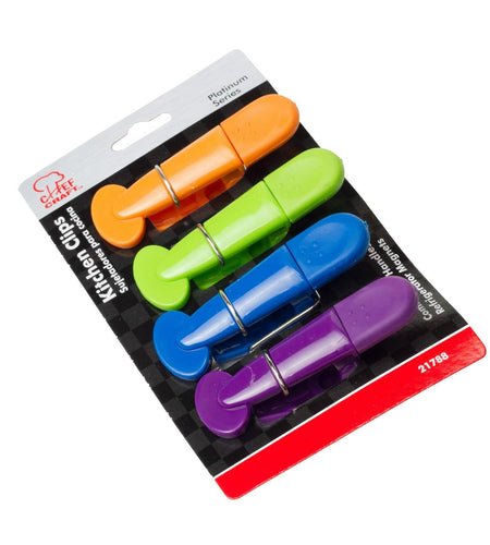 Chef Craft Select Plastic Magnetic Memo Clip 7in 4pc Purple/Orange/Green/Blue