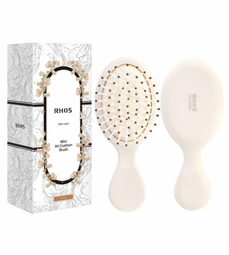 [Like New] RHOS Mini Hair Brush Travel Size Soft Bristles Beige 1 Pack