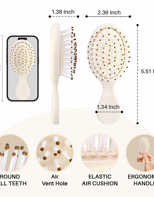 Load image into Gallery viewer, [Like New] RHOS Mini Hair Brush Travel Size Soft Bristles Beige 1 Pack
