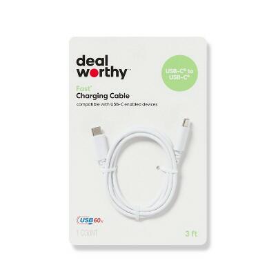Load image into Gallery viewer, dealworthy USB-C to USB-C Charging Cable 8ft White Compatible Android iPhone 15

