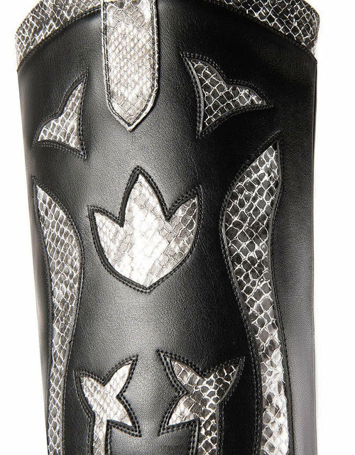 Load image into Gallery viewer, ANN CREEK Women’s Boma Western Knee-High Boots Black/White Snake 6.5
