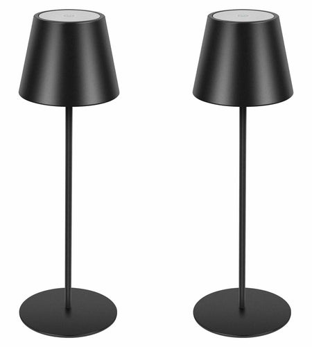sunzone Cordless RGB Table Lamp 2 Pack Rechargeable Dimmable Black