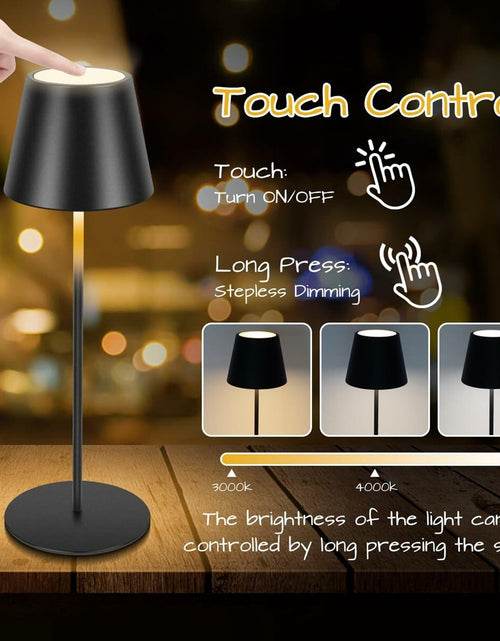 Load image into Gallery viewer, sunzone Cordless RGB Table Lamp 2 Pack Rechargeable Dimmable Black
