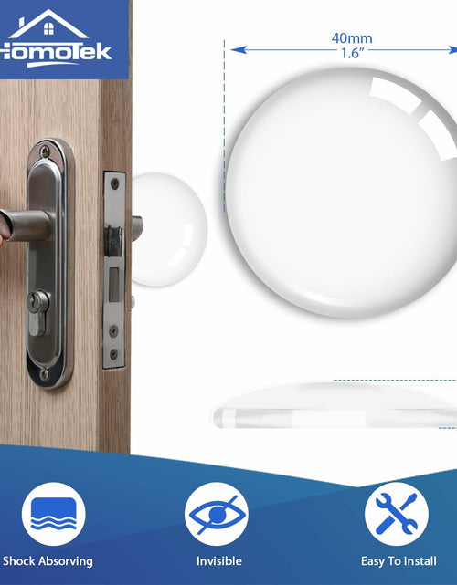 Load image into Gallery viewer, HOMOTEK Clear Door Stoppers 12 Pack 1.6in Transparent Round Wall Protector

