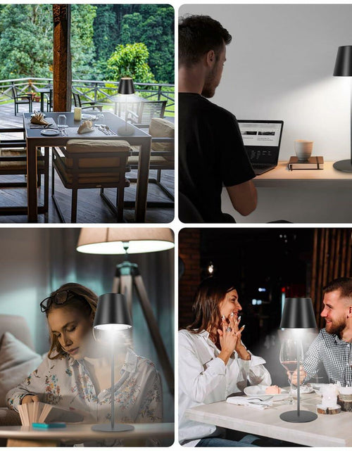 Load image into Gallery viewer, sunzone Cordless RGB Table Lamp 2 Pack Rechargeable Dimmable Black
