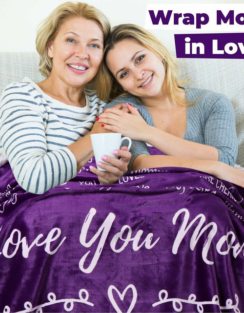 Load image into Gallery viewer, FILO ESTILO Love You Mom Sherpa Throw Blanket 60x50 Purple Violet
