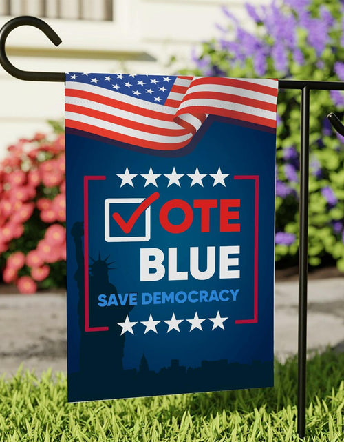 Load image into Gallery viewer, Vote Blue Save Democracy Double Sided Garden Flag Outdoor Decoration
