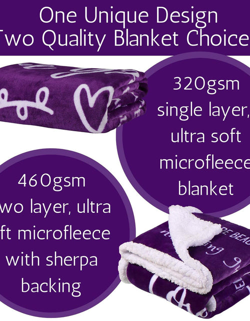 Load image into Gallery viewer, FILO ESTILO Love You Mom Sherpa Throw Blanket 60x50 Purple Violet
