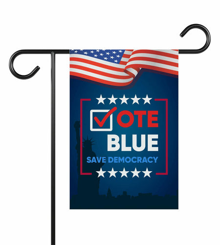 Vote Blue Save Democracy Double Sided Garden Flag Outdoor Decoration