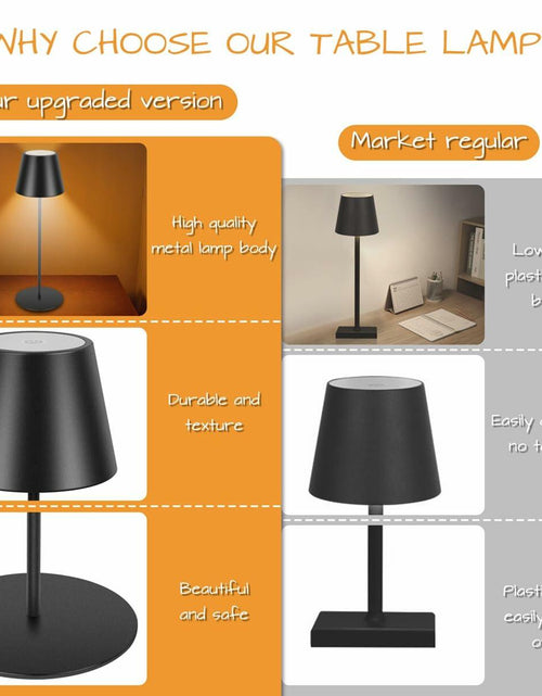 Load image into Gallery viewer, sunzone Cordless RGB Table Lamp 2 Pack Rechargeable Dimmable Black
