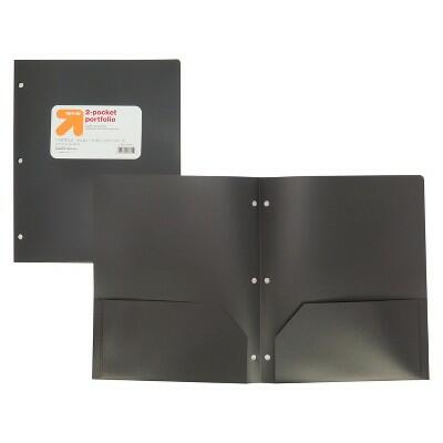 Load image into Gallery viewer, up&amp;up 2 Pocket Plastic Folder Black Polypropylene Presentation Binder
