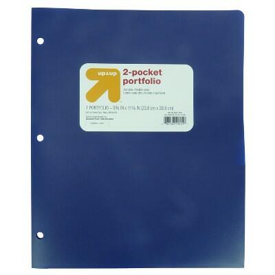 Load image into Gallery viewer, up&amp;up 2 Pocket Plastic Folder Blue Durable Office School Supply
