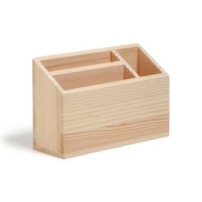 Load image into Gallery viewer, U Brands Magnetic Large Simple Wood Bin Natural Vinyl Pine
