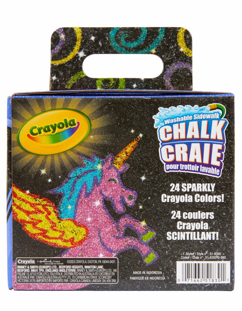 Load image into Gallery viewer, Crayola Glitter Chalk 24 Count Assorted Colors Washable Sidewalk Art
