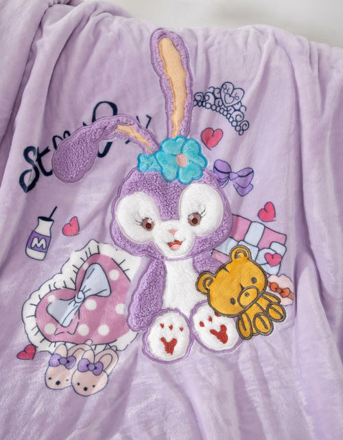 Load image into Gallery viewer, COSUSKET Kids Stella Lou 3D Embroidery Sherpa Rabbit Throw Blanket Beige 50x60in
