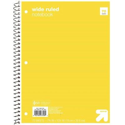 Load image into Gallery viewer, Up&amp;up Spiral Notebook 1 Subject Wide Ruled 70 Pages 7.5x10.5 Yellow
