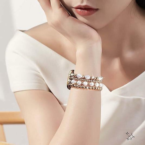 Load image into Gallery viewer, RDISOR Metal Beaded Bracelet for Apple Watch 42/44/45mm Steel Band
