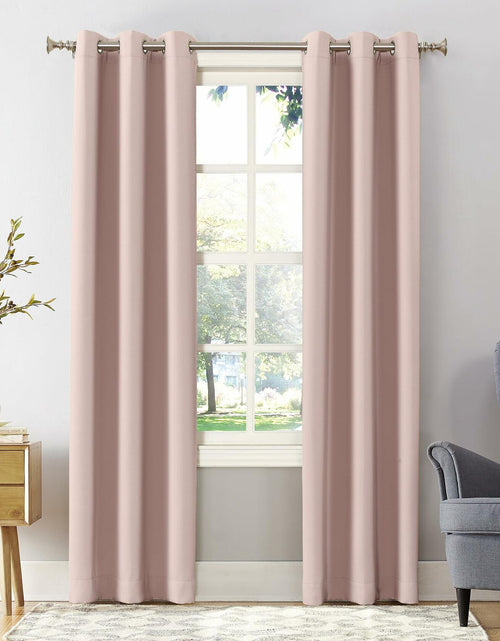 Load image into Gallery viewer, Sun Zero Easton Energy Saving Blackout Grommet Curtain Panel 40x63 Blush Pink
