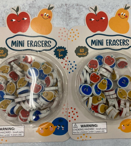 Made for Retail Fruit Mini Erasers Math Counters School Supply 120 Count