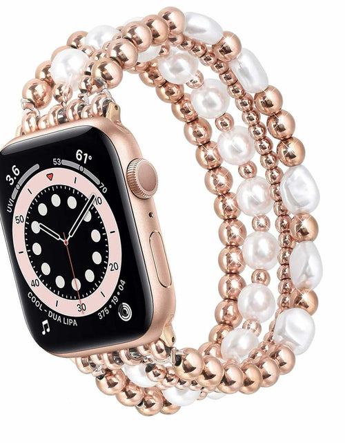 Load image into Gallery viewer, RDISOR Metal Beaded Bracelet for Apple Watch 42/44/45mm Steel Band
