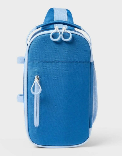 Load image into Gallery viewer, Sun Squad Soft Sided Cooler Backpack 4.5qt 6 Cans Blue Adjustable Strap
