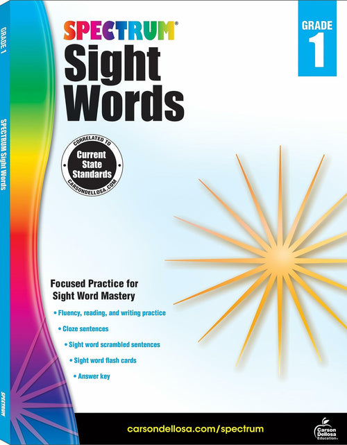 Load image into Gallery viewer, Spectrum Grade 1 Sight Words Workbook with Flash Cards and Sentences
